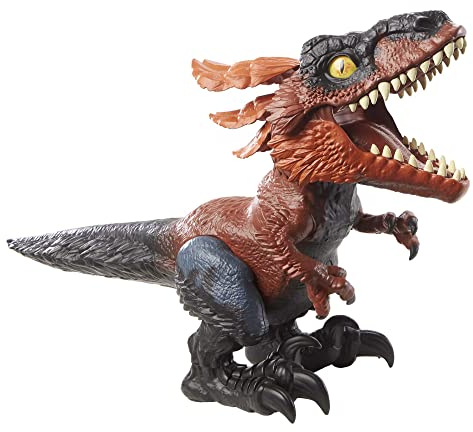 Mattel Jurassic World Uncaged Dinosaurio de fuego Figura de acción con sonidos y sensores interactivos, juguete +4 años (GYW89)