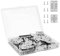 VIPMOON 70 Pièces Mini Charnière Plate, Petite Charniere Invisible Rétro Durable et Robuste Charniere Porte pour Boîte Coffre à Bijoux Cabinet DIY Accessoires Avec 300 Vis (Argent, 24x16mm + 18x15mm)