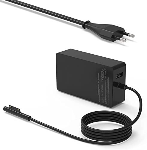 Cargador 65W Portátil para Microsoft Surface Pro X/8/7/6/5/4/3 Surface Go /3/2 Surface Laptop 4/3/2/Go Surface Book 1/2 15V 4A Alimentación