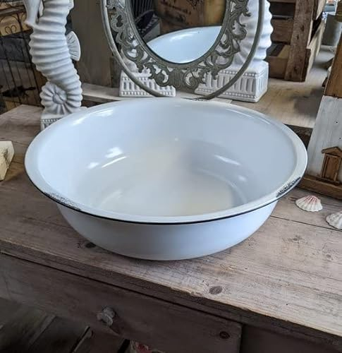 2er Set WASCHSCHÜSSEL PFLANZTOPF ANTIK Cottage Stil SCHÜSSEL Shabby 31cm D. NEU