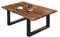 SAM Couchtisch 120 x 80 cm Billy, echte Baumkante, Akazienholz nussbaumfarben, massiver Sofatisch, U-Metallgestell Mattschwarz