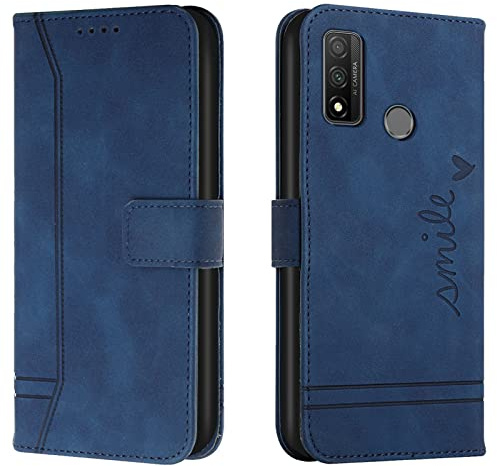 Lihondar Cover per Huawei P Smart 2020, Custodia Huawei P Smart 2020 Portafoglio, Flip Libro Wallet Case Antiurto Custodia in Pelle PU Premium, Slot per Schede, con Magnetica a Scatto (Blu)