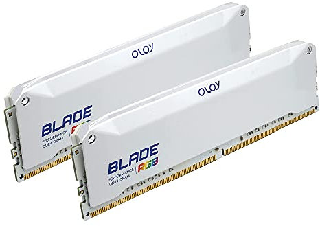 OLOy DDR4 RAM 16GB (2x8GB) White Blade Aura Sync RGB 3600 MHz CL16 1.35V 288-Pin Desktop Gaming UDIMM (MD4U0836163BRWDE)