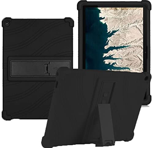 YHFZR Coque pour Lenovo 10e Chromebook, Silicone Antichoc Léger Housse de Protection avec Support Stand pour Lenovo 10e Chromebook 10,1 Pouce, Noir