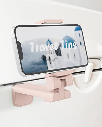 MiiKARE Kompakt Handy Halterung,Verstellbare Klemmhalterung,Flugzeug Halterung,Tragbarer Handy Stander,Smartphone Halterung Kompatibel mit i'Phone13/12 Pro Android,für Flugzeug,Küche,Büro-Rosa