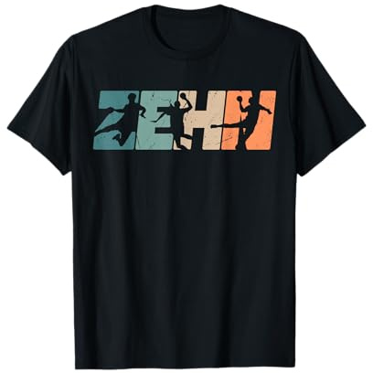 10. Geburtstag Retro Handball Fan Spieler 10 Jahre Junge T-Shirt