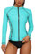 ATTRACO Womens Rash Vest Zip Sun Protection Swim Shirt Long Sleeve Wetsuits Tops