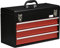 DURHAND 3 Drawer Tool Chest, Lockable Metal Tool Box with Ball Bearing Runners, Portable Toolbox, 510mm x 220mm x 320mm, Black