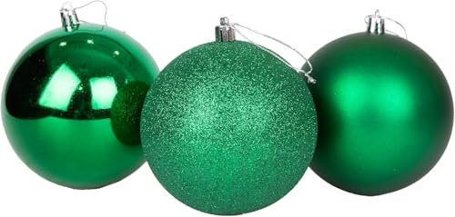 30mm/12Pcs Christmas Baubles Shatterproof Dark Green, Christmas Tree Decorations Ball Ornaments Balls Xmas Hanging Decorations Holiday Decor - Shiny,Matte,Glitter