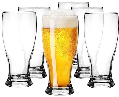 Glasmark KROSNO 1992 Biergläser Set 6 Stück 500 ml Weizenglas Weizenbierglas Pils Bierglas Gläser Für Bier Bierseidel Bierkrug Spülmaschinenfest