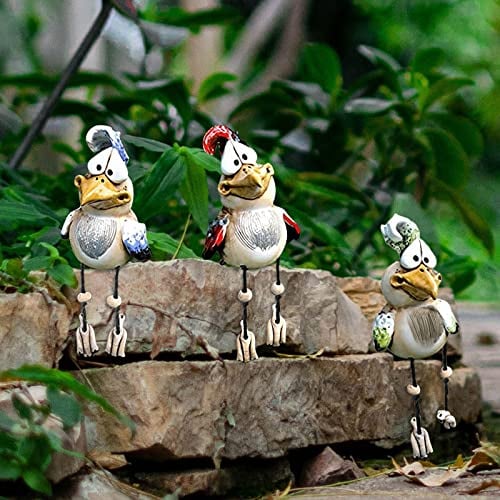 3 Stück Hühner Deko Huhn Deko Tiere Figuren Huhn Gartendeko für Draußen Hühner Figuren Garten Deko Gartenstatuen Gartenfiguren Terrassen Deko Balkon Deko Garten Dekoration Wohnzimmer Office Deko