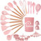 UXIYI Silicone Kitchen Utensils Set, 28pcs Kitchen Silicone Utensils Set, Kitchen Accessories Nonstick Heat Resistant Utensil Set, Kitchen Tools & Gadgets, Pink
