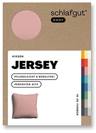 Schlafgut Easy Jersey Kissenbezug 80x80 cm Purple Mid mit 100% Baumwolle, superweicher & atmungsaktiver Kopfkissenbezug