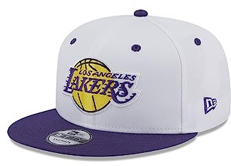 New Era White Crown Patch 9Fifty Snapback Cap LA Lakers Weiß Lila, Size:M/L