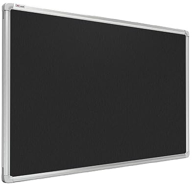 ALLboards Pinnwand Filztafel mit Alurahmen Schwarz 90×60 cm