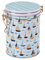 Nautical - Segelboote - Runde Teedose / Küche Vorratsdose - Clip Deckel - Aqua/Türkis/Weiß - 200g - 13cm