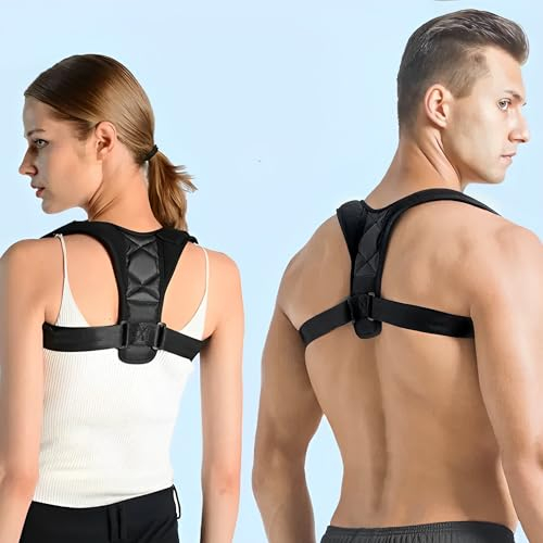 Qobobo Rücken Geradehalter, Rückenstützgürtel, Haltungskorrektur Rücken Damen Herren, Haltungstrainer – für eine ergonomisch, Schultergurt Haltungskorrektur, Rundrücken Korrektur