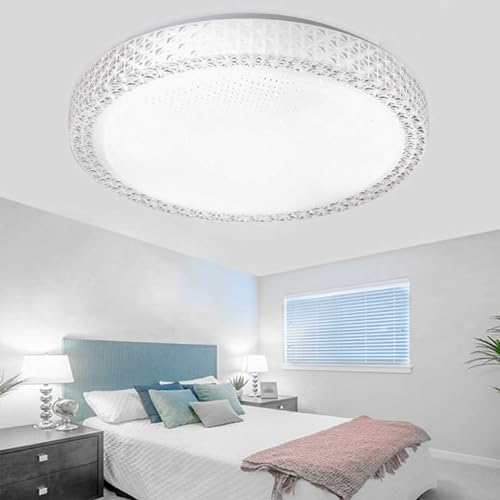 AllRight LED Deckenleuchte Flach Deckenlampe Inner Ø27cm Kristall Modern Sternenhimmel Rund Deckenbeleuchtung für Schlafzimmer Wohnzimmer Küche Flur