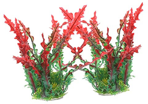 BUGUUYO Plantas de Seda 2 Piezas Paisajismo de Acuario Accesorios para Acuario Betta Plantas de Acuario de Seda para Peces Betta Plantas Artificiales Plantas Artificiales