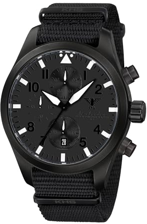 KHS Airleader Black Steel Chronograph XTAC KHS.AIRBSCXT.NB mit Natoband schwarz