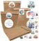 TOBJA Ramadan Kalender Kinder DIY Set 30 Glänzende Aufkleber & Große Kraftpapiertüten, Ramadan Tüten zum befüllen, Perfekt für Familie. (30 Tüten + Aufkleber)