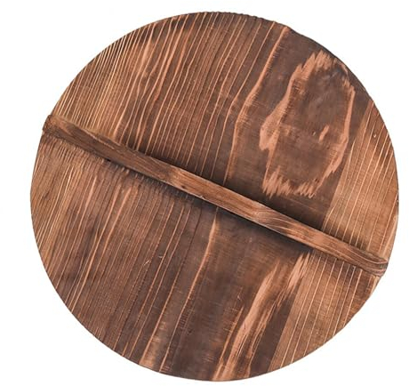 Generic Wooden Pan Lid Pot Cover Round Anti Scalding Lightweight Skillet Cover Wooden Drop Lid for Kitchen Household Kitchen Supplies, 24CM