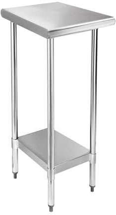 STABLEINK NSF Edelstahltisch, 61 x 30,5 cm, Metall-Vorbereitungs- und Arbeitstisch mit verstellbarer Unterablage, für gewerbliche Küche, Restaurant, Hotel und Garage