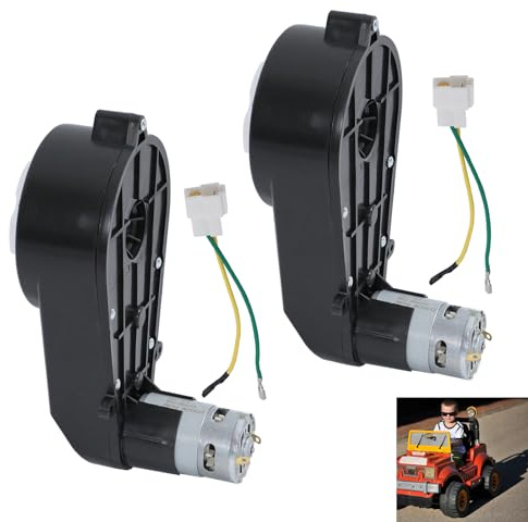 Inscrip Elektrischer Motor, Hochgeschwindigkeits-Antriebsmotor, Getriebebox für Elektromotor, Getriebe Antriebs Motor für Spielzeug Fahren Auto, Spielzeugauto Ersatzteile (24V 40000RPM x2)