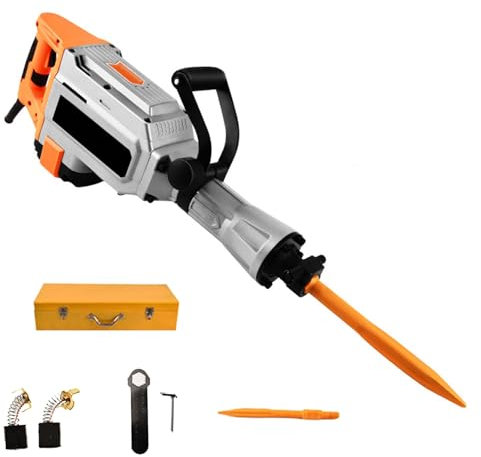Demolition Jack Hammer, 3500W Electric Jackhammer Heavy Duty, 3000r/min Concrete Breaker with 360°Swiveling Front Handle for Wall and Road Demolition,Trenching,Breaking Holes