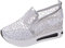 Generico Scarpe da Ginnastica da Donna Estive Campus Scarpe Scarpe da Donna a Dondolo Casual in Mesh Traspirante con Paillettes e Suola Spessa con Tacco Scarpe Sneaker Donna 38 Scarpe (Silver, 39)