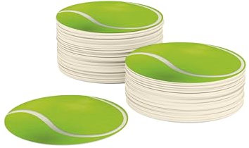 Untersetzer für Gläser mit Tennisball I Runde Bierdeckel (50 Stück) aus Pappe (⌀10cm) I Tennis Tischdeko