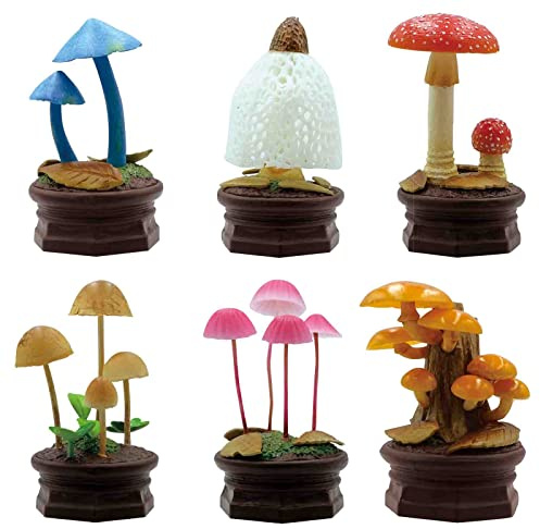 Qualia Tokyo Mushroom Garden Blind Box Version 1 - Beautiful, Lightweight Charms - Blind Box Includes 1 of 6 Collectable Figurines - Authentic Japanese Design - Made from Durable Plastic
