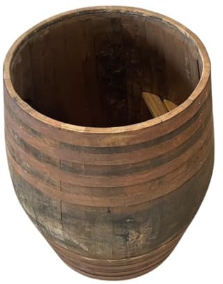 Tauchbecken 600 Liter Eisbad rustikal gebrauchtes Whiskyfass Saunatauchbecken optional Deckel, Hahn, Lärchen Treppe