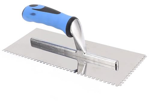 Quadratische Zahnkelle, 4 Mm, Quadratische Zahnkelle, Edelstahl-Handzahnkelle mit Weichem Griff für die Installation von Zementbeton, Mauerwerk und Fliesen