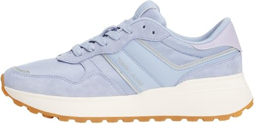 Tommy Jeans Runner Sneaker Mujer Cleated de Ante, Azul (Blue Chime), 40