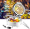 KUOYTT Chafing Dish in Acciaio Inox, scaldavivande Elettrico, Buffet, Chafing Dish con pinze per Alimenti e Due vassoi (Acciaio Inox/Ceramica) per Feste, Hotel, 1/2