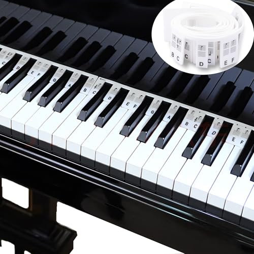 Klavierführer für Anfänger, Abnehmbare Klaviertastatur-Notenetiketten für 88 Tasten, volle Größe, Silikon, wiederverwendbar,keine Aufkleber erforderlich,kommt mit Box
