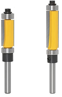 Bit di router da 6 mm 1/4 gambo/trim, con taglieri di routing lunghi da 2. Caratteristiche: cuscinetti a sfera superiore e inferiore strumento di lavorazione del legno(2pcs 6mm shank)