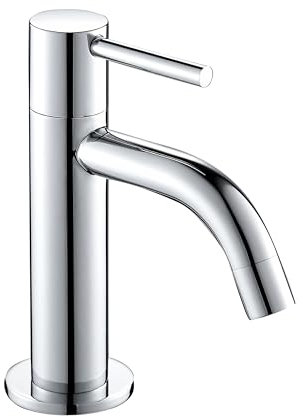 Florenta Wasserhahn Bad Messing Einhebel-Waschtischarmatur, Einhandmischer Waschbecken Küche Armatur 360° Drehbar Badarmatur Mischbatterie für Badezimmer/Küche Chrom