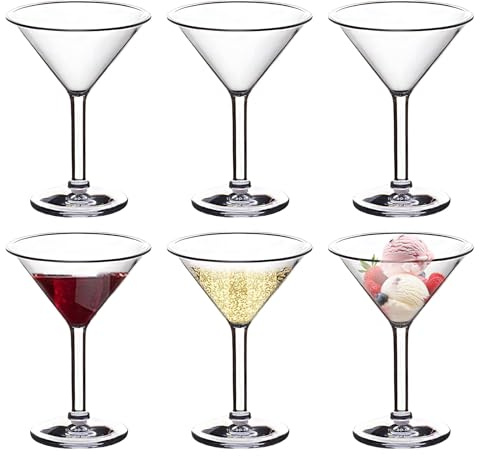 Martini Cups Unbreakable PP Margarita Goblet Shatterproof Cocktail Stemware
