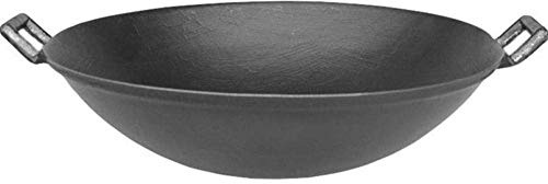 GAOAZHEN Traditionelle Eisenwoks, großer antihaftbeschichteter Eisen-Gasherd-sicherer Wok, runder Topf aus Gusseisen, 40 cm