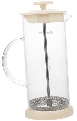 Kichvoe Espumador de Leche Manual Jarra de Vidrio Inoxidable para Café y 350Ml para Uso Doméstico