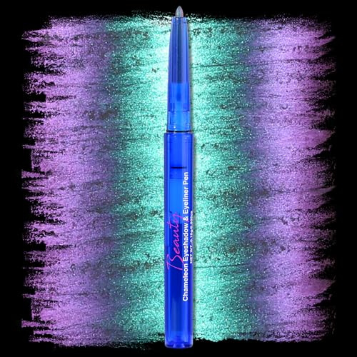 SUSIKEKI Chameleon Metallic Ombretto & Eyeliner penna gel – Multicrome Shifting Colors Glitter Eye Makeup – Matita Duocrome resistente all'acqua – Pennino resistente alle sbavature (verde tè fino
