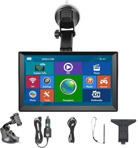 Auto GPS, GPS Navigator, 7 Zoll Touchscreen Display, -Sprachnavigation, Globales Positionierungssystem für lange Fahrten, Fahrzeug RV Trucks Navigationen für Männer Frauen Senioren