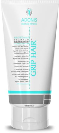 Adonis Grip Hair Shampoo for Hair Fall Control | Gentle Cleansing with Argan Oil Keratin and Biotin | Nourishing Formula for Stronger and Thicker Hair with 72 Hour Long-Lasting Hydration