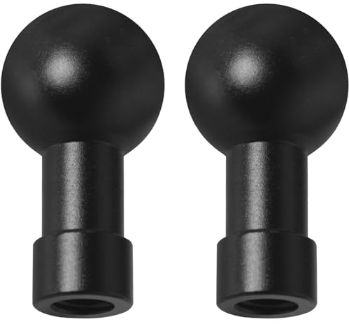2PCS 20mm Ball Mount Aluminum Adapter,with 1/4 Female Thread (1/4-20 6mm Included), Straight Conversion Bracket for Photo Stand, Holder & Sports Camera, Compatible with 20mm Ball Components, Black