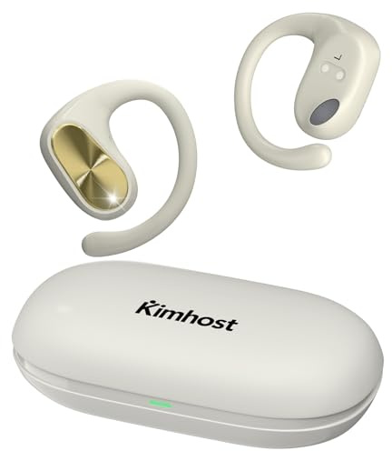 Auriculares Inalámbricos Deportivos Open Ear, Bluetooth 5.3 con 55 Horas de Batería, Cascos Oído Abierto con Cancelación de Ruido ENC, Ajuste Seguro IP55 Impermeable, para Correr, Gimnasio y Oficina