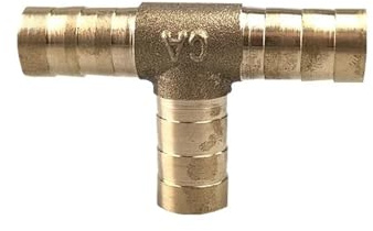 Xuro Connettore for tubo in ottone a 3 e 4 vie, cavo for tubo flessibile a gomito dritto 6 8 10 12 14 16 19 mm, connettore a spina di rame, adattatore di unione(A T 3 Way,10mm)