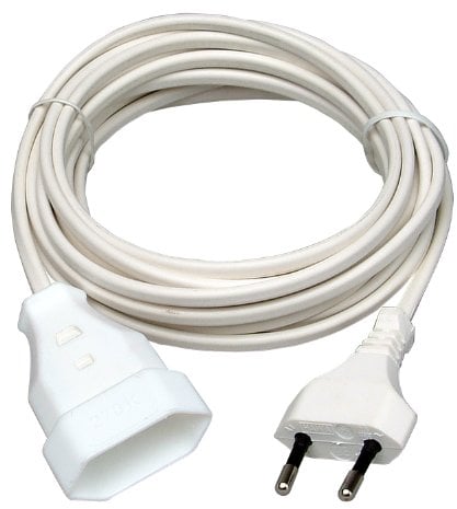 Kopp 145601098 Euro-Verlängerung 5 m, weiß, 5m