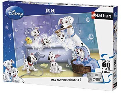 Nathan 86612 Puzzle 60 Teile 101 Dalmatiner Badezeit